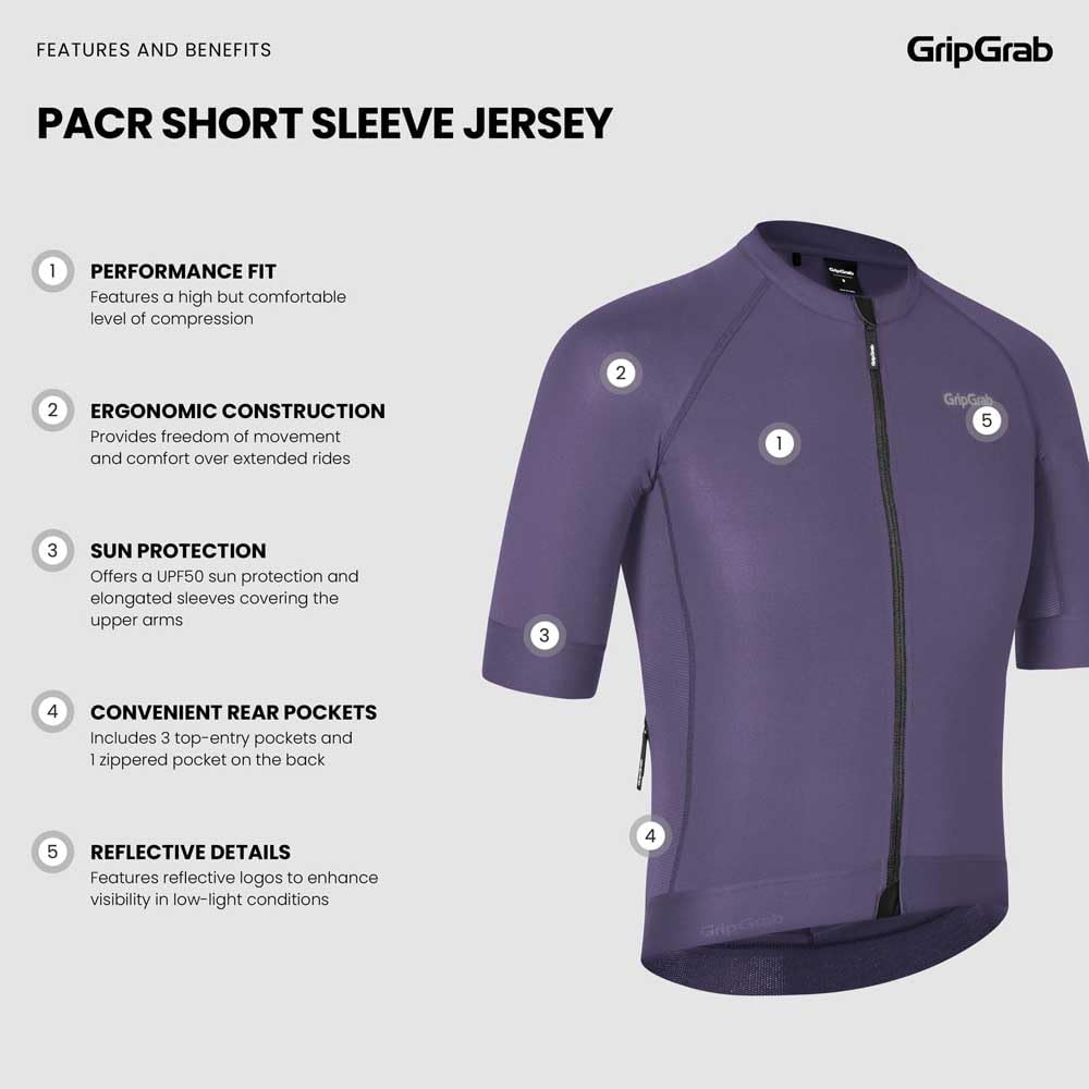 GripGrab PACR Maillot de Ciclismo de Manga Corta para Hombre, Manga Corta