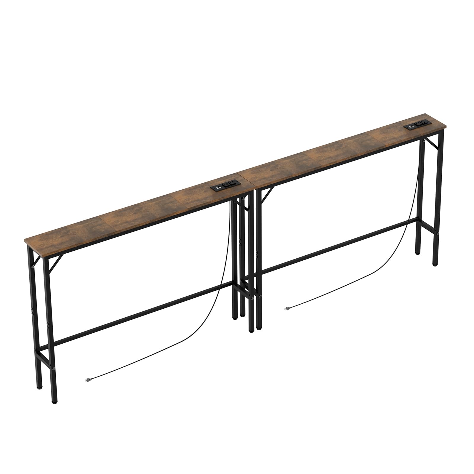 View 1 of [Missing all assembling screws] Aduanbang Narrow Console Table with Outlet, Set of 2