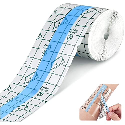 5 cmX10 m Vendaje Impermeable Transparente,Vendaje de Yeso Fijo,Vendaje para Tatuaje,Cinta Adhesiva Médica Herida,Impermeable Cinta Adhesiva para Tatuajes,Transparente Rollo de Película Impermeable