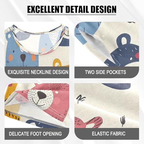 senya Short Sleeve Pajamas Sets Summer Cotton Sleepwear Bear Face4