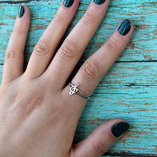 Sterling Silver 925 Musical Note Ring, Music Lover Women Jewelry, Women/Girls Treble Clef Adorable Ring4