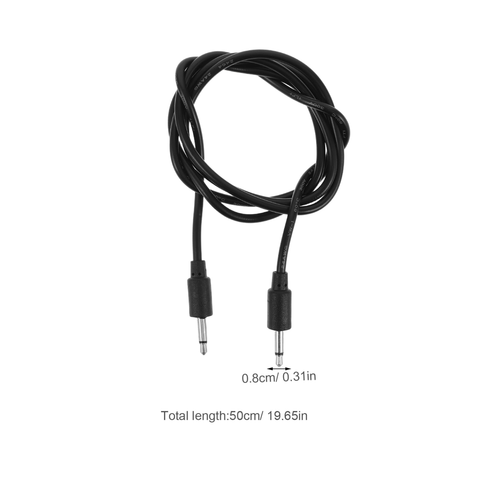 Kisangel 2pcs Synthesizer Accessory Mono Patch Cables Audio Cords 0.5m and 1m Patch Cables for Professional Signal Transmission and Travel