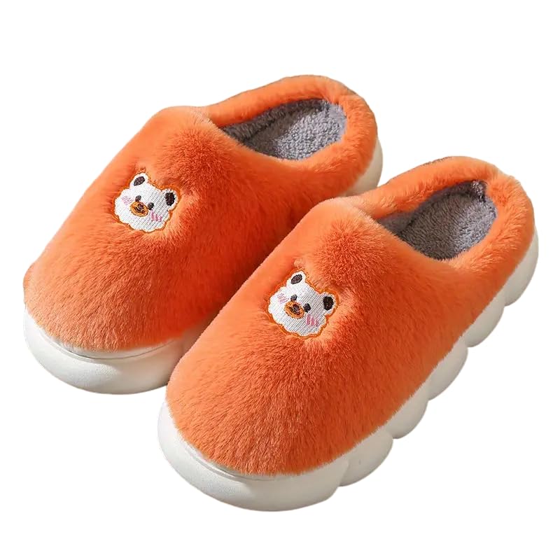 Richmen Women Winter Slipper Soft Fleece Lining Woolen Flip Flop Slides Men Indoor Carpet Spa Home Slipper for Bedroom Sandals (Orange-5) (B0DCSVHR3Y) Amazon Price History, Amazon Price Tracker