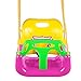 OUTCAMER Columpio Infantil Columpio 3 en 1 con Respaldo y Protección Frontal Desmontable para Seguridad con Cuerda de 2M para Niños (Multicolor)