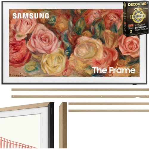 Samsung 65-in LS03D The Frame Smart TV Bundle with Modern Teak Bezel (2024) - QN65LS03DAFXZA + VG-SCFA65TKBZA