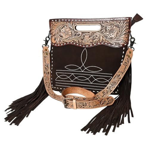 American Darling Crossbody Beautifully Hand Tooled Genuine Leather Women's Bag Western Handbag Purse| Bag