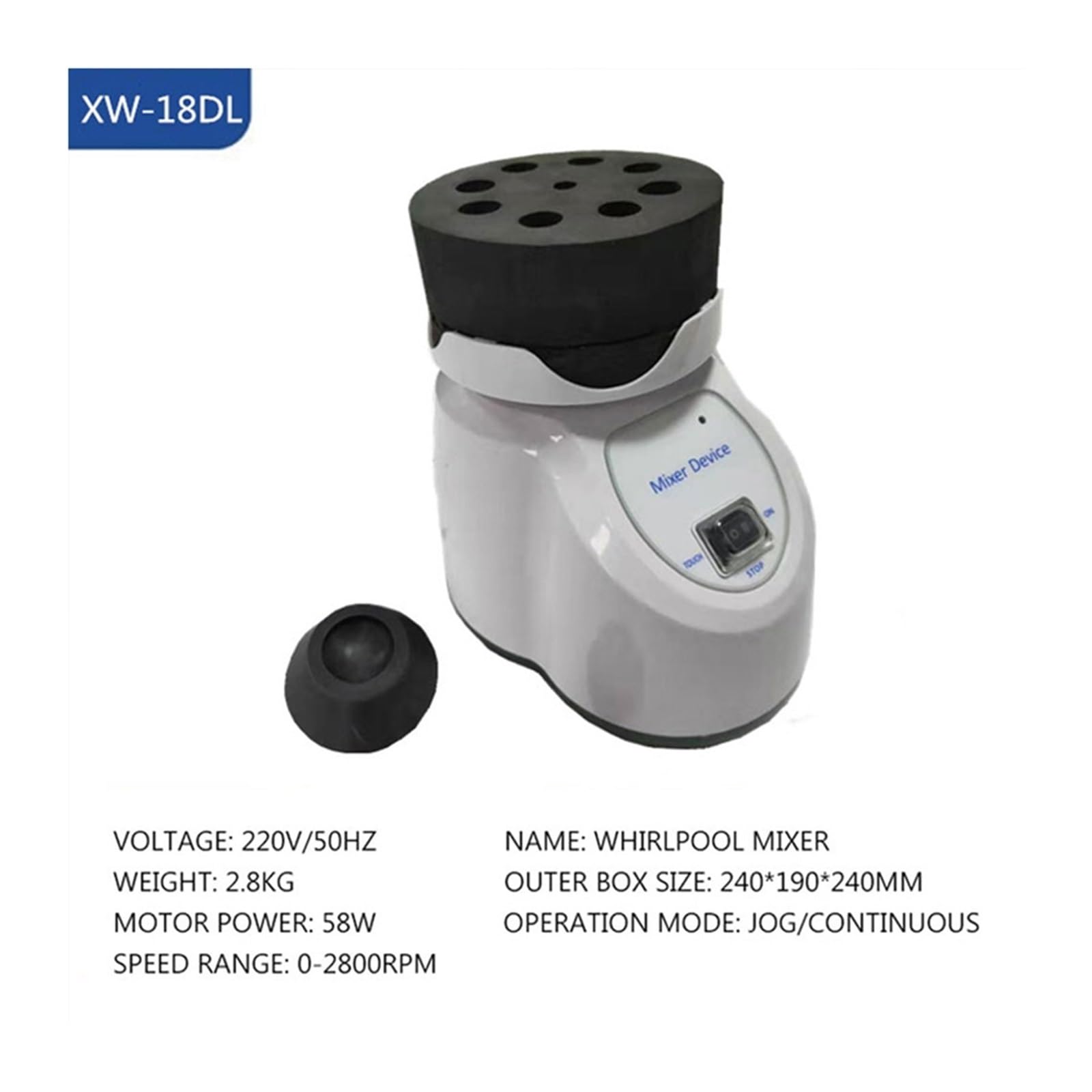 Oscilador Mezclador con regulación de Velocidad, Mezclador Multifuncional, centrífuga, agitador de Tubos de ensayo, Mezclador de Punto móvil(XW-18DL Plus)