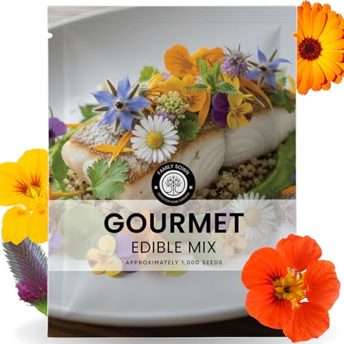 Gourmet Edible Mix 1 000 Premium Seeds for Planting Fresh Culinary Flowers & Herbs 2026 Season 5 Gram Pouch