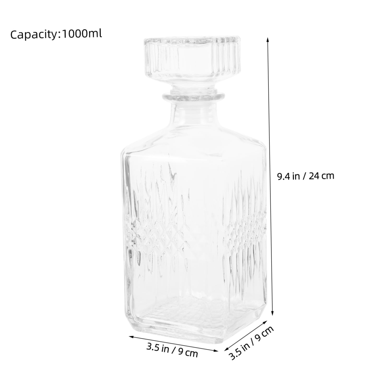 KICHOUSE Whiskey Decanter Glass Flask Carafe Elegant Shaped Wine Diffuser for Enhanced Flavor and Aroma Liquor Container for Vodka Brandy and Wine Serving