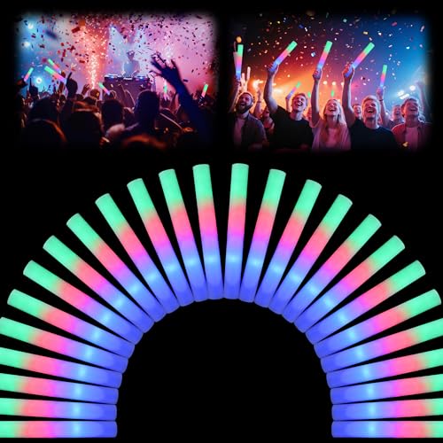 Desing Wish 36 Stück LED Leuchtstab Set 34cm Weihnachten Mehrfarbige Leuchtstäbe Schaumstoff...