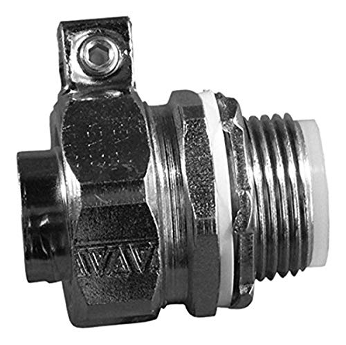 Raccord APPLETON STB100L 2,5 cm avec cosse de terre pour éliminer les fuites sur gaine LFMC