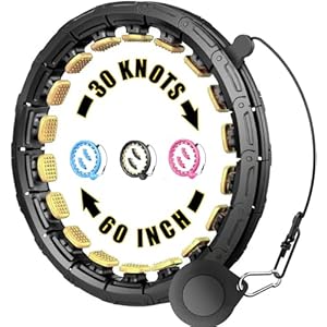 Weighted Fit Hoop, Fithoop, Fitness Hoop 2 in 1 Abdomen Fitness Massage, 60inch 30 Knots,47inch 24 Knots,Great for Adults and Beginners Weight Loss and Exercise