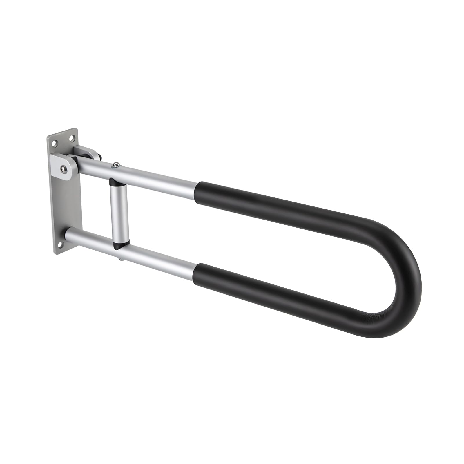 Modunful Handicap uchwyty 60 cm, antypoślizgowe wsparcie do wanny/WC, dla seniorów, kobiet w ciąży, niepełnosprawnych, montaż na ścianie, aluminium, czarne, nośność 120 kg, oszczędność