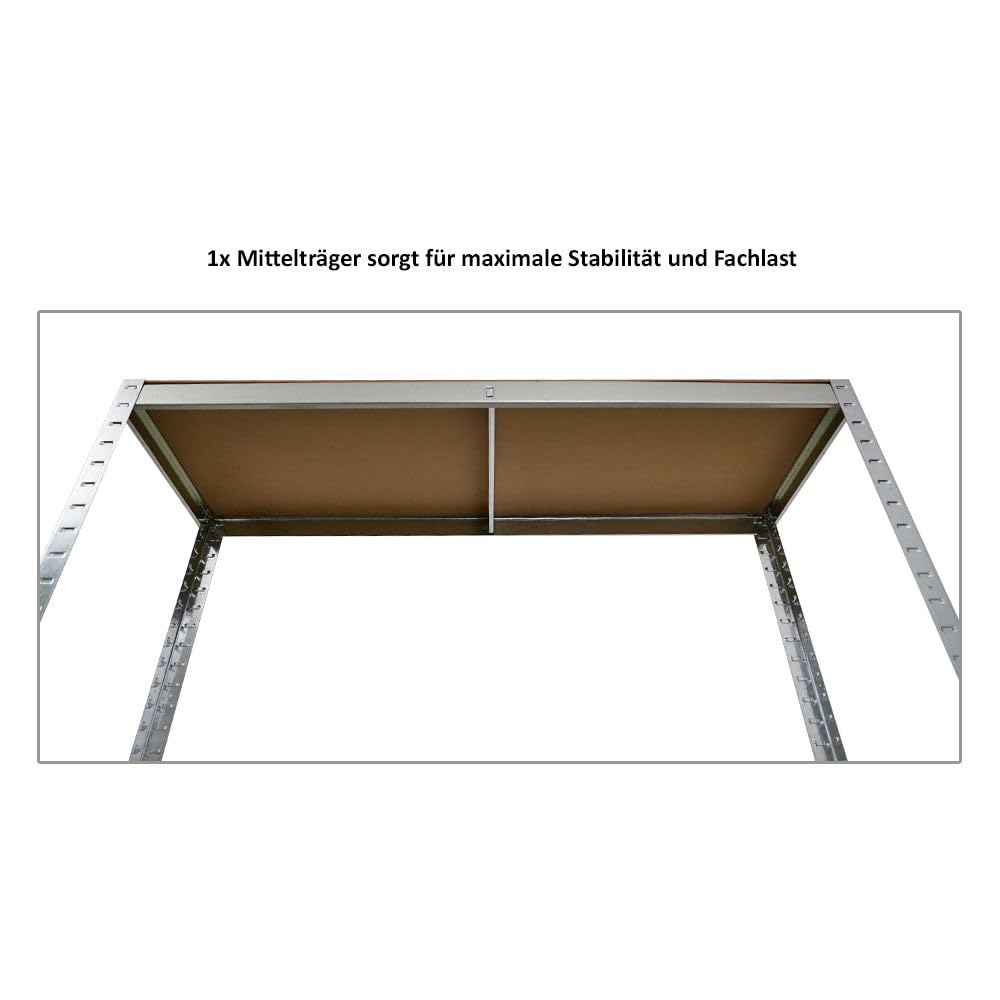 PROREGAL Étagère à pneus Ragnar | HxLxP 180x120x40cm | jusqu'à 8 pneus sur 2 Niveaux + Rangement | 265kg Charge Max. | Galvanisé