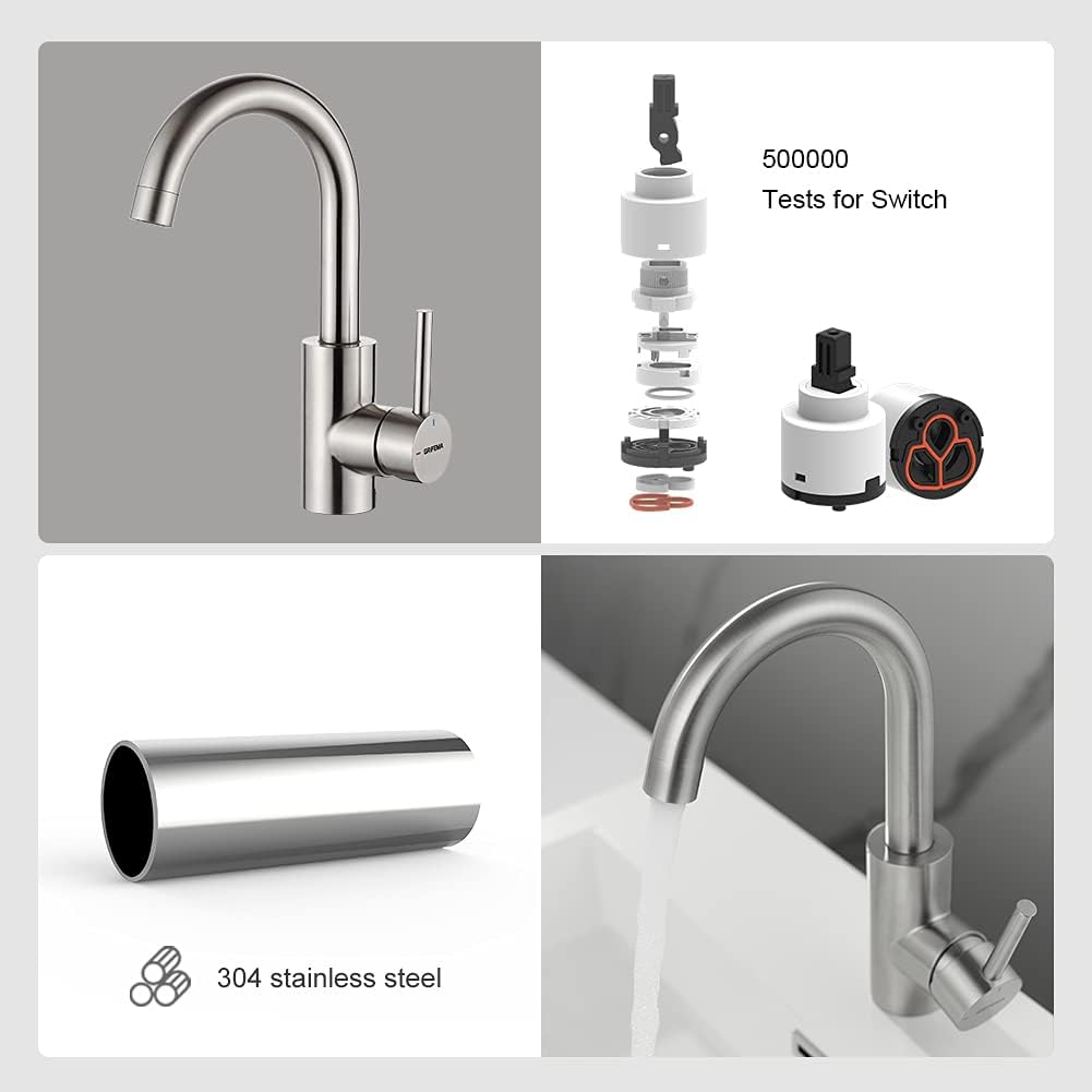 GRIFEMA Basin Mixer Tap Internal Components and Material