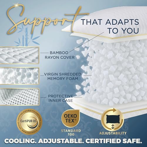 Image of Royal Therapy Body Pillow for Adults - 20x54 Full Body Pillow for Side Sleeper, Pregnancy, Back Pain & Maternity - Memory Foam Long Bed Pillow with Cooling Bamboo Rayon Cover