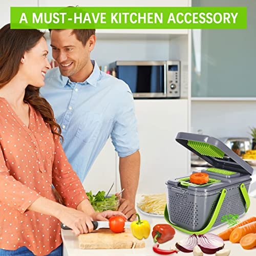 Mingpinhuius 22-In-1 Vegetable Chopper Multifunctional Food Chopper With 13 Blades, Onion Mincer Chopper, Food Chopper Slicer Dicer Cutter With Container #TOP5