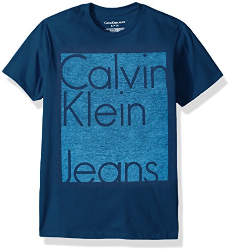Calvin Klein Big Boys' Track Logo Crew Neck T-Shirt