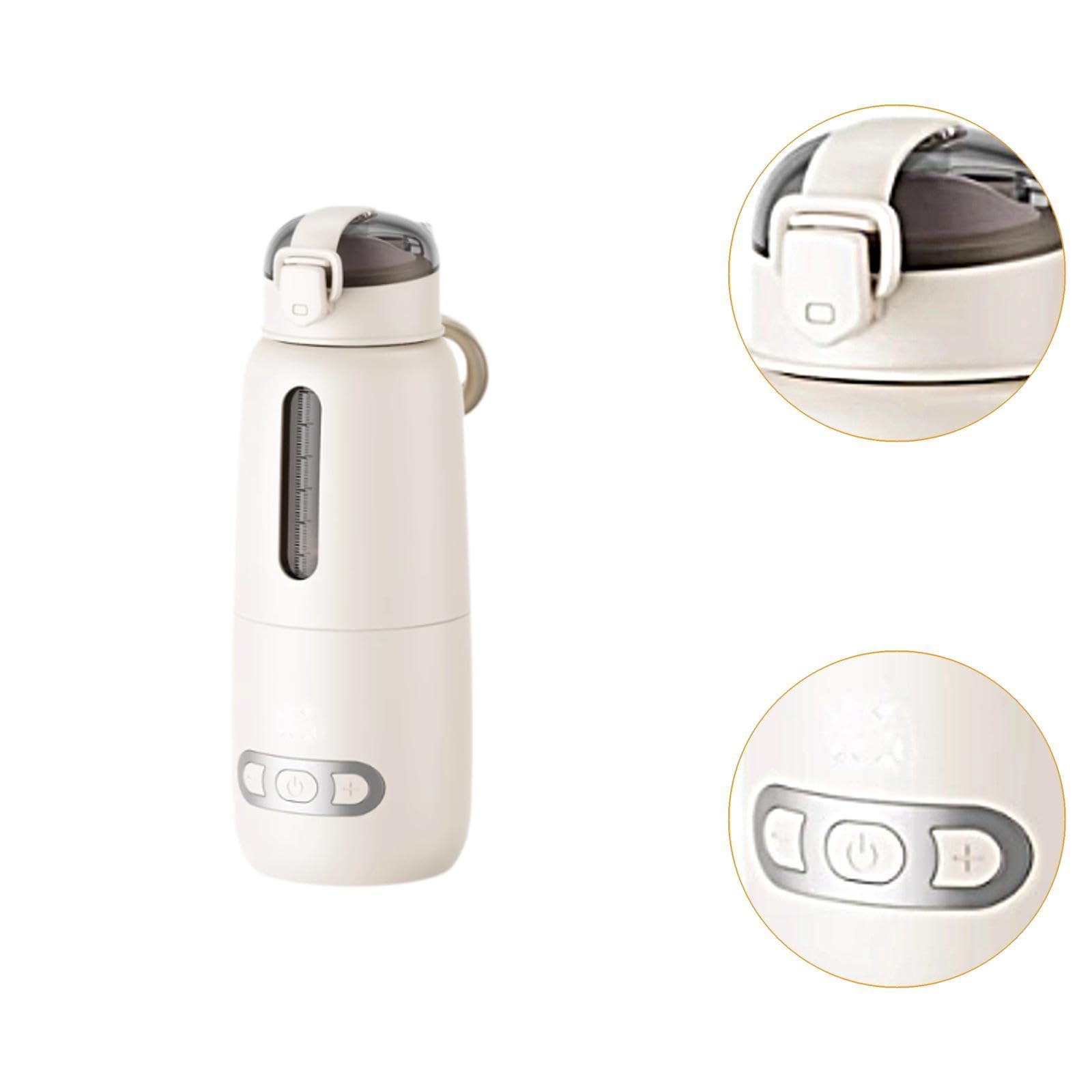 Calentador de Biberones Portátil Recargable con Control Preciso de Temperatura, Hervidor Eléctrico de Calentamiento Rápido, Calentador de Leche, beige 300ml, tal como se describe