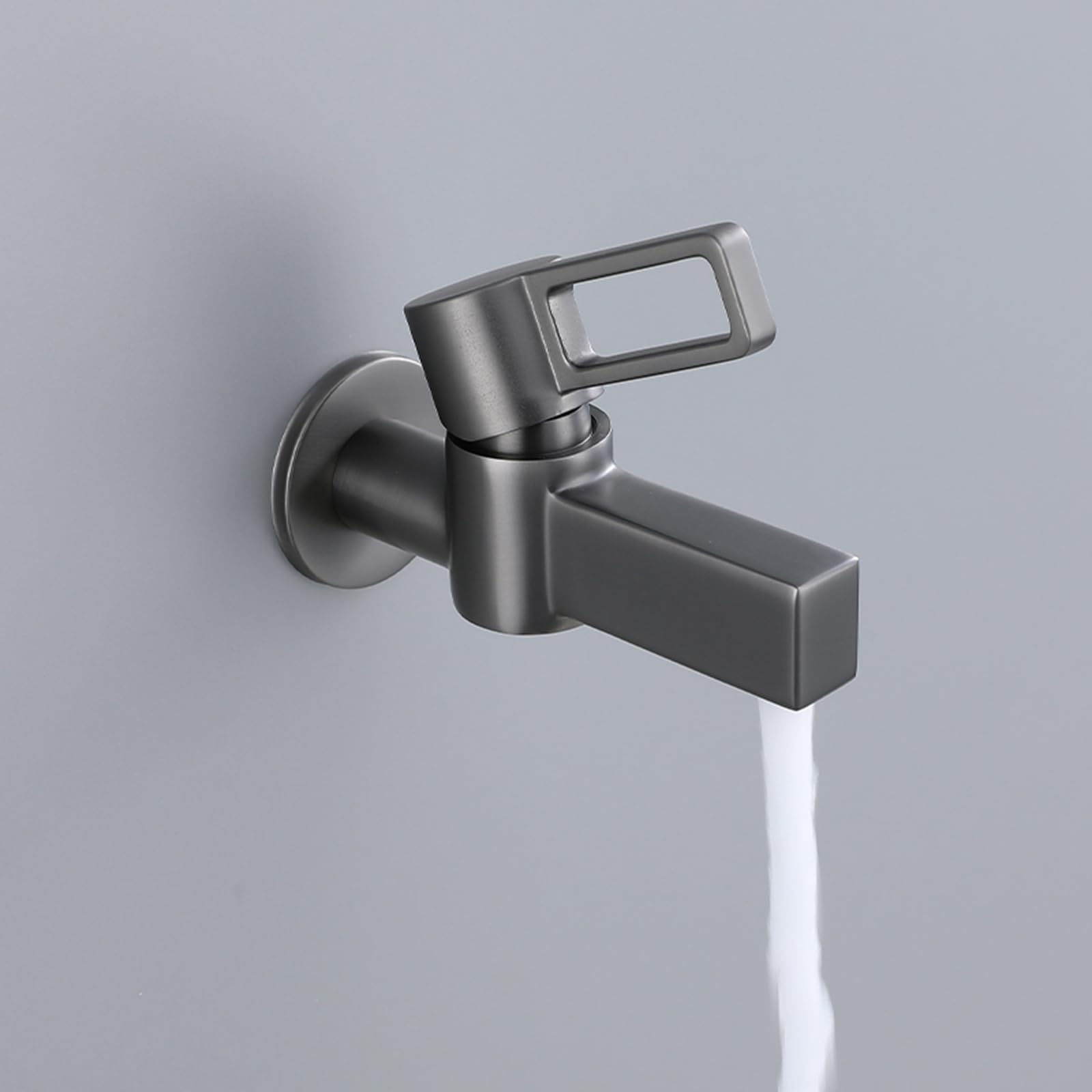 ANVLOJRIH Single Cold Water Basin Tap Brass Outside Tap Wall Mount Mop Pool Faucet Grey