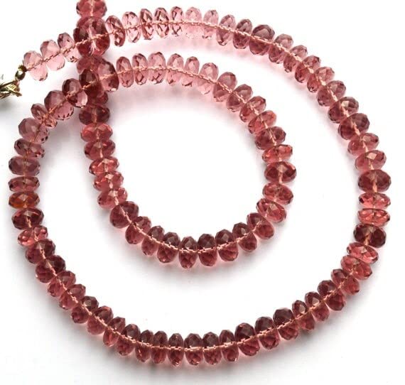 Perles rondelles en quartz hydro couleur kunzite 8mm pour création de bijoux de 45cm
