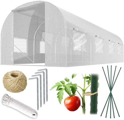 Serre Tunnel en Film Plastique avec Cadre en Acier - avec Support...