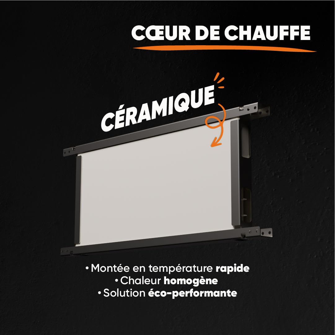 BESTHERM - Radiateur électrique fixe à inertie sèche céramique 1500W Bestherm ARIA plinthe blanc