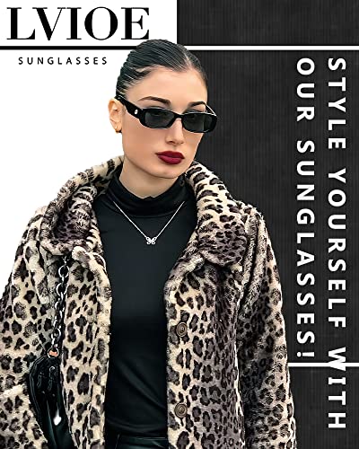 Lvioe Sunglasses For Women 90S Narrow Rectangle Frame Polarized Uv Protection Retro Style Elegant Design Shade Ls2140 #TOP7