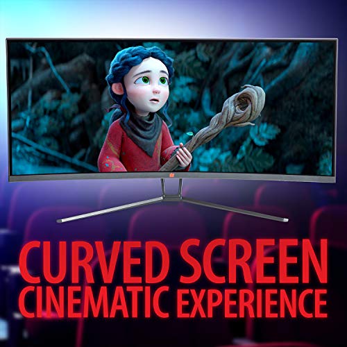Image of Deco Gear 35 inch Curved Ultrawide E-LED WQHD Gaming Monitor, 21:9 Aspect Ratio, Immersive 3440x1440 Resolution, 100Hz Refresh Rate, 3000:1 Contrast Ratio (DGVIEW201)