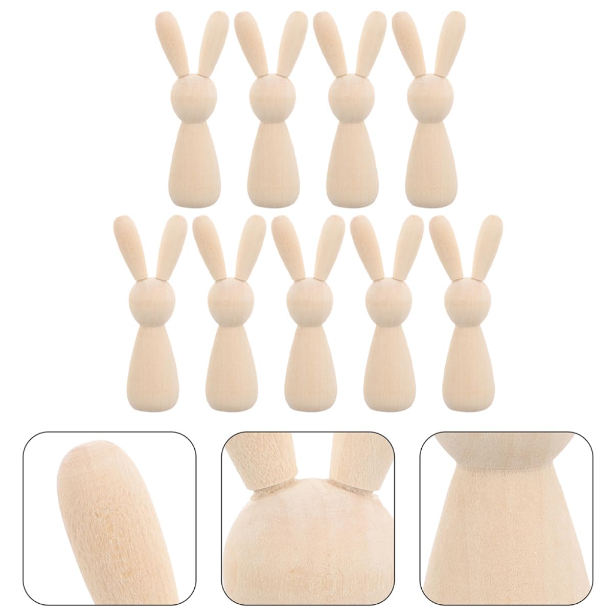 SEWACC 36 Piezas Títere De Conejito Manualidades De Graffiti Suministros De Bricolaje Para Niños Bricolaje y Manualidades Conejos De Bricolaje Graffiti Madera Conejos De Madera