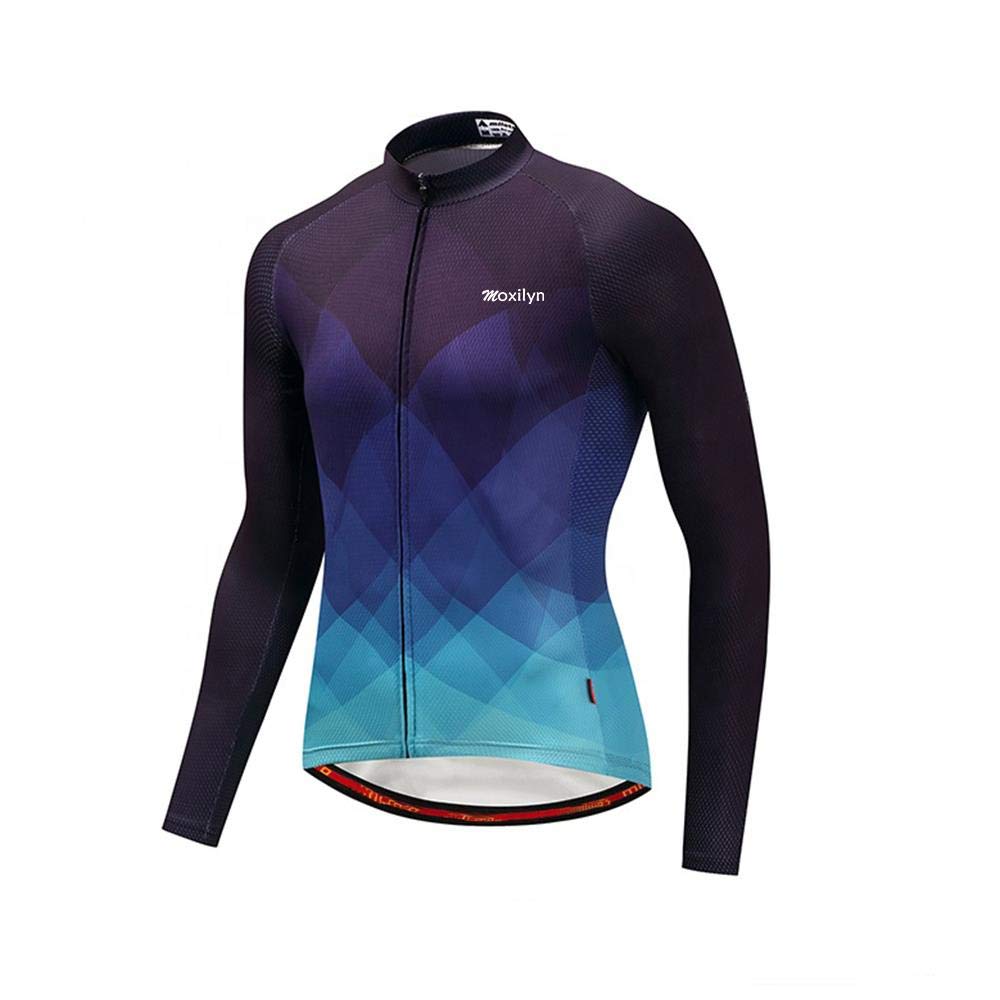 Moxilyn Radtrikot Herren LangarmAnzüge Radtrikot Set Radfahren Kleidung Winddicht Langärmliges Fahrradtrikot Hose mit 9D Gel Sitzpolster Sport & Freizeit MTB Radtrikot für Herbst