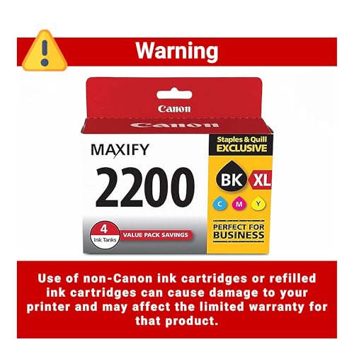 Canon PGI-2200 XL Genuine Four Color Value Pack, Compatible with MAXIFY: IB4120, MB5120, MB5420, IB4020, MB5020, and MB5320 (Optional) Printers - image 4