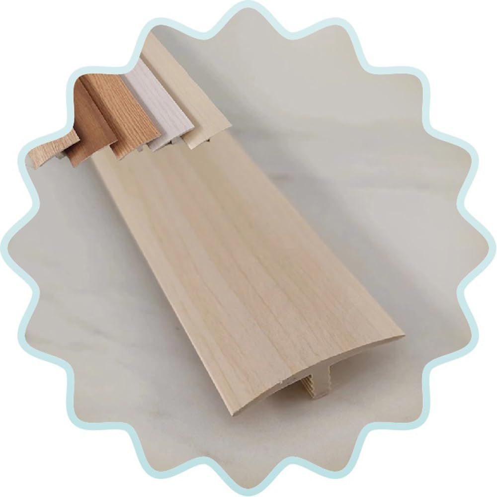Bande de transition de sol auto-adhésive, bandes de transition de moulage en T de 35,4 pouces, bande de seuil de porte/carrelage/stratifié, finition grain de bois(Wood Color)
