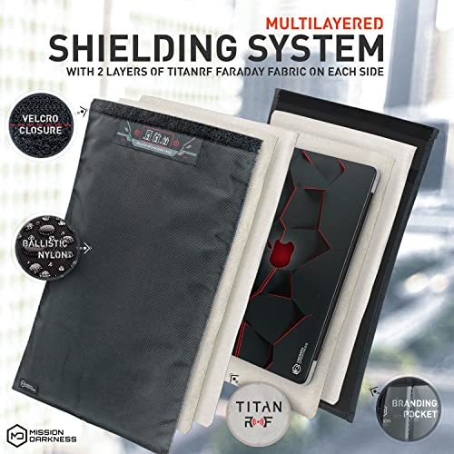 Mission Darkness Non-Window Faraday Bag for Laptops // Device Shielding for Law Enforcement, Military, Executive Privacy, EMP Protection, Travel & Data Security, Anti-hacking & Anti-tracking Assurance