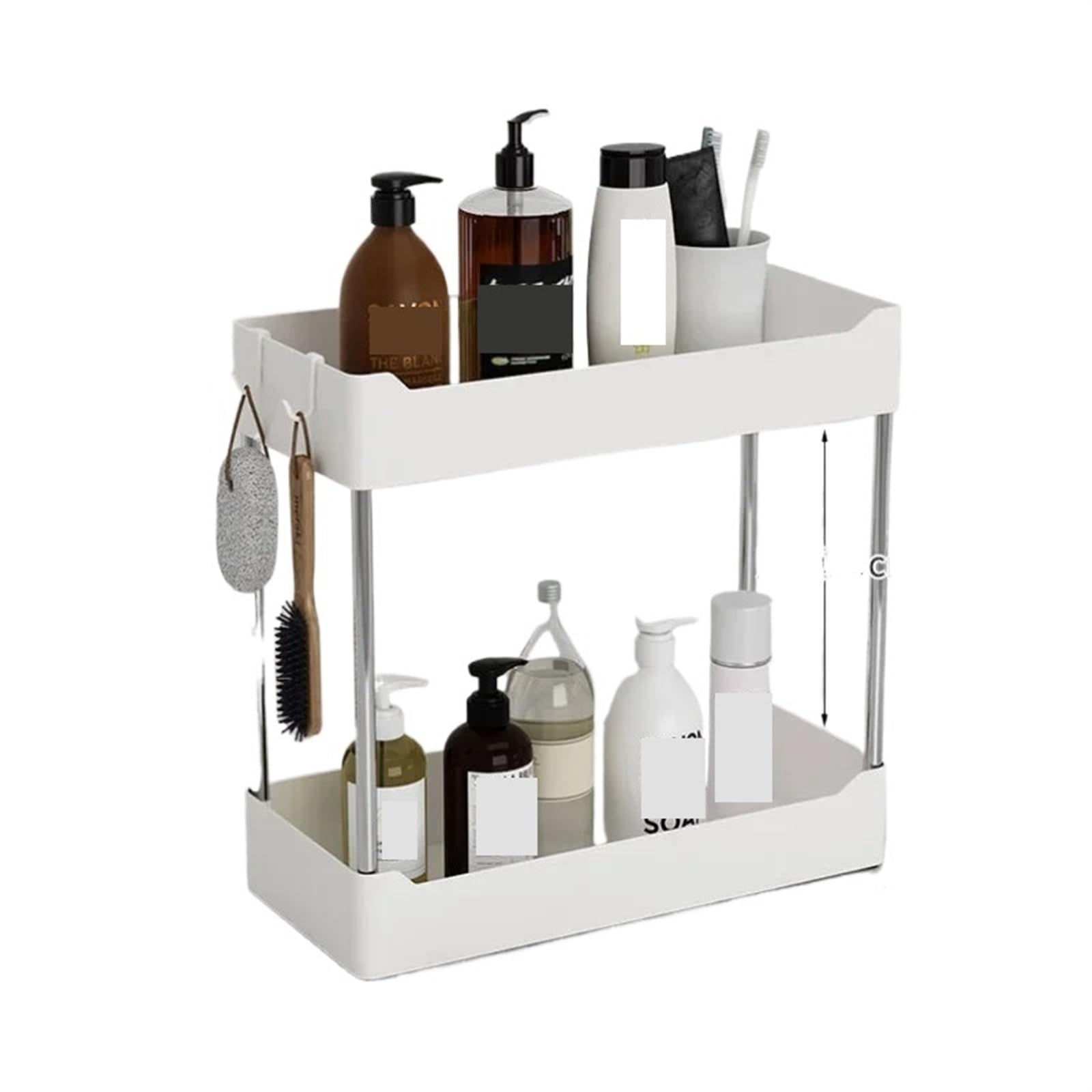 Especieros Para Cocina Organizador de cocina, organizadores de cajones, estante de almacenamiento, organizador de gabinete de 2 niveles, soporte de almacenamiento, estante de especias de cocina(White