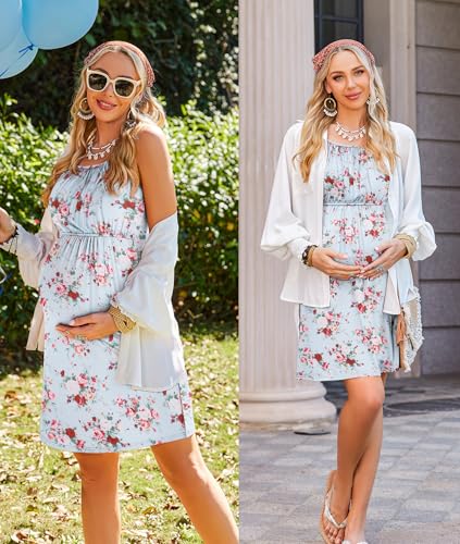 Image of Ekouaer Women's Nursing Nightgown Maternity Dress Breastfeeding Gown Full Slips Sleepwear