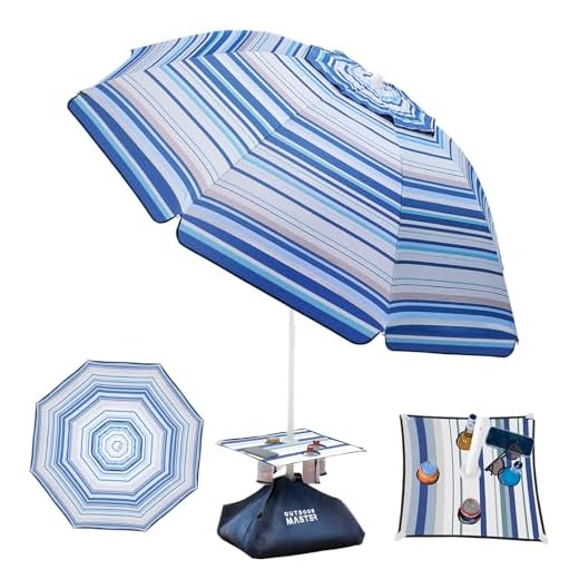 Best way to put a beach umbrella in the sand OutdoorMaster Beach Umbrella with Cup Holders