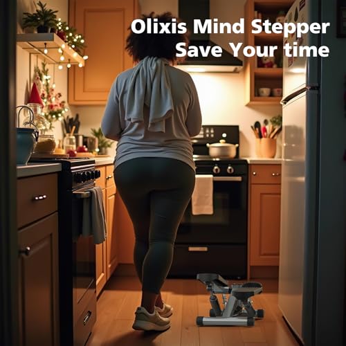 Image of OLIXIS Steppers for Exercise At Home Workout Equipment, Mini Stepper Exercise Machine for Senior Citizens, Twist Stepper with Resistance Bands, Cardio Weight Loss Equipment Home Fitness