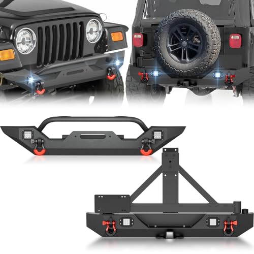 YZONA for TJ YJ LJ Front and Rear Bumpers with ...