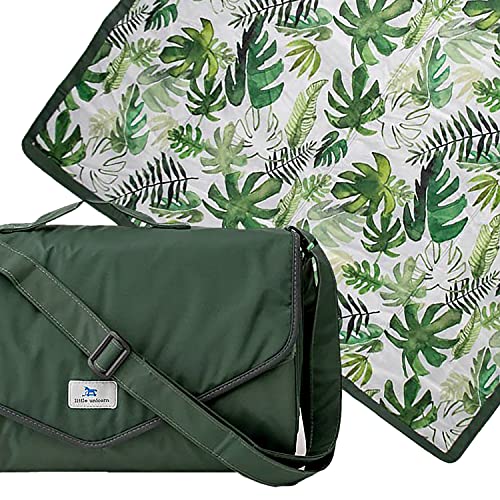 Image of Little Unicorn – Tropical Leaf Indoor/Outdoor Blanket | 100% Polyester | Water Resistant | Wipeable Material | Easy to Carry | Babies and Toddlers | Machine Washable | 5’ x 5’