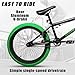 cubsala Freestyle BMX Bike, 20 Inch Yaphet Bicycle for Teen Beginner and Adult Riders, Bike with Hi-Ten Steel Frame, Black with Green Tires
