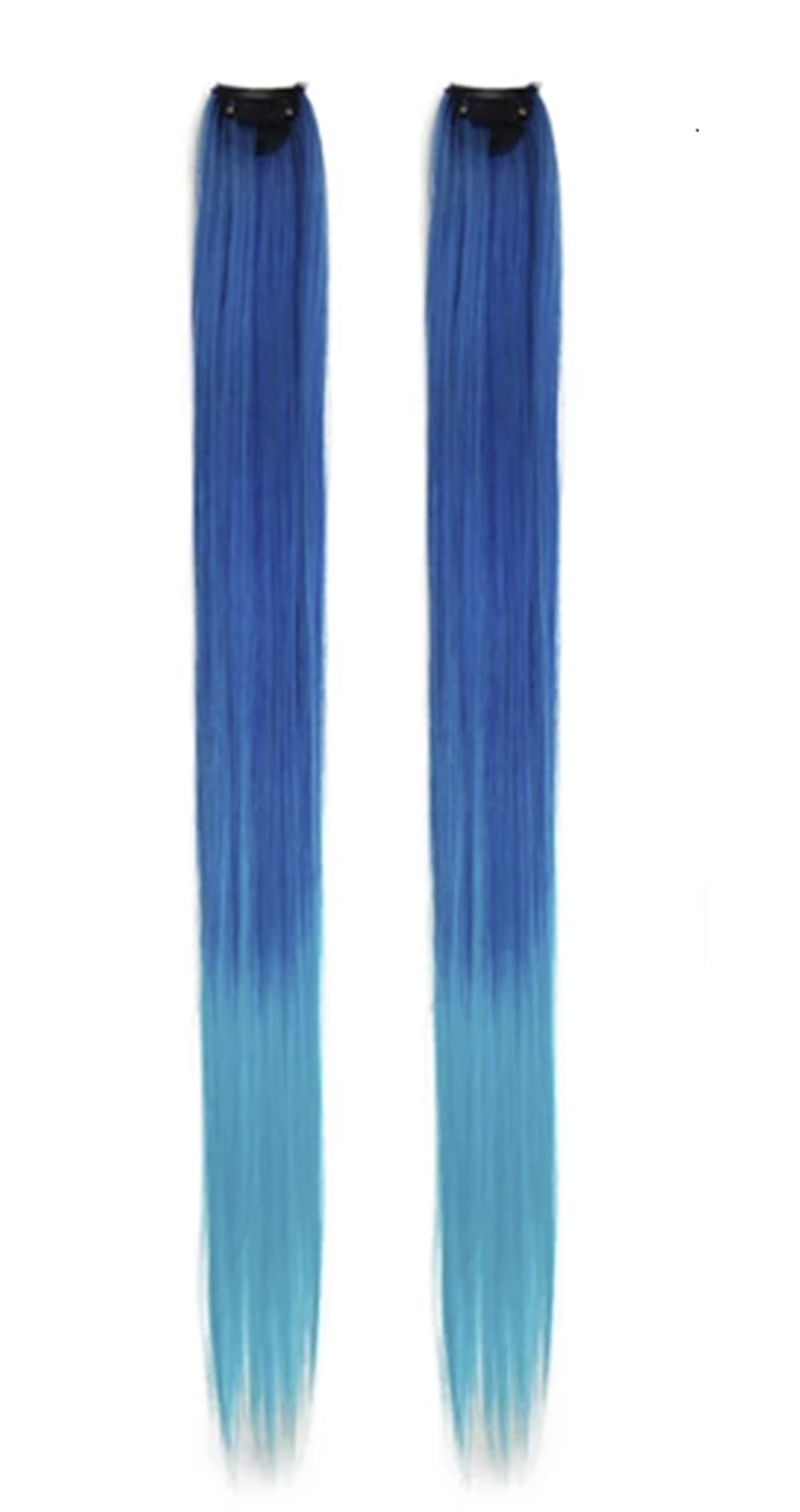 One Piece Clip In Hair Extension Highlights Streaks 25g - 40g Ombre Blue