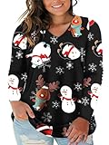 Women's Plus Size Tshirts Ugly Christmas Sweater Xmas Holiday Blouses Tops 24W 04D