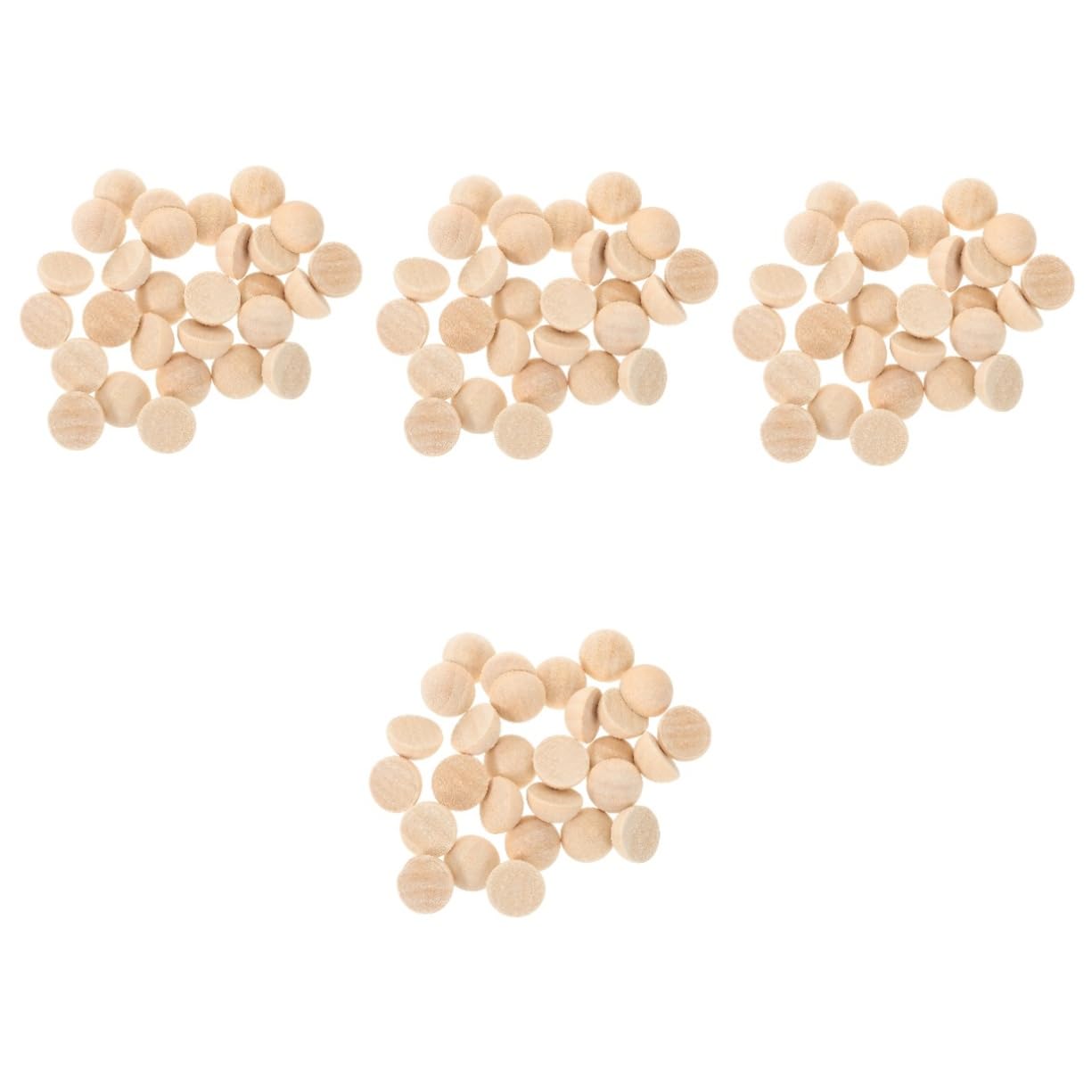 Operitacx 400 Pezzi Decorazione Di Perline Di Legno Mezze Perline Di Legno Palline Di Finite Mezze Di Creazione Artigianale Ciondoli Sciolti Di