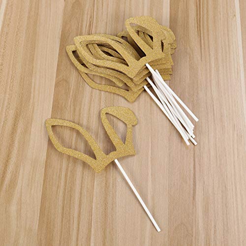 Binaryabc Easter Bunny Rabbit Ear Cupcake Toppers,Easter Birthday Party Decoration,12Pcs #TOP3