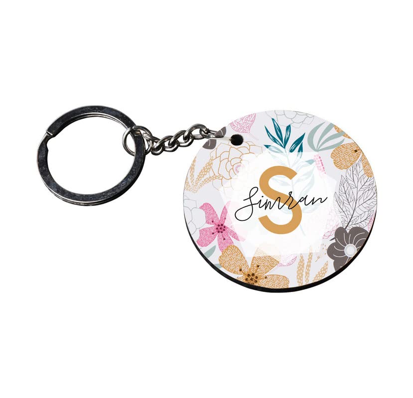Personalized & Customized Name Letter S Front & Back Photo Round Keychain (Round Shape), Key Chain with name, Key CHain With Photo-image-35