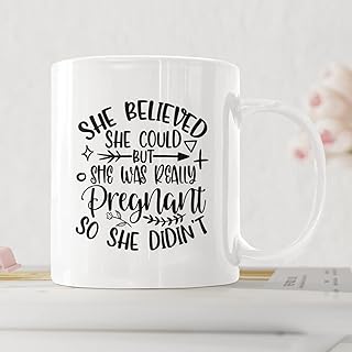 She Believed She Could But She Was Really Pregnant So She Didn't Mug Pregnancy Personalised New Mum New Dad Parents Pregnant Expecting New Baby