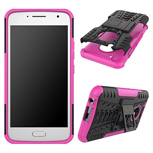 Image of Heartly Back Case Cover Compatible with Motorola Moto G5 - Kickstand Rugged Shockproof Tough Hybrid Armor Dual Layer Bumper - Cute Pink