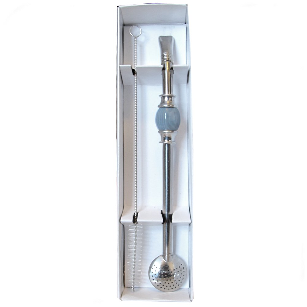 Gaucho Cebar Yerba Maté Gobelet Inox Double Paroi – 220 Ml + Bombilla Amovible, Argenté, Facile à Nettoyer