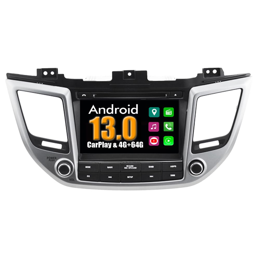 RoverOne Car Radio Stereo for Hyundai ix35 Tucson 2.0L 2016+ With Touch Screen CarPlay Android Auto Multimedia Player Support DVD GPS Navigation Bluetooth